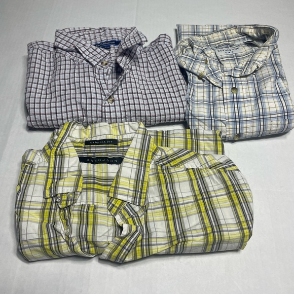 ☀️☀️Men’s Lot of Button down short sleeve shirts size L  3 shirts one price - Picture 1 of 8